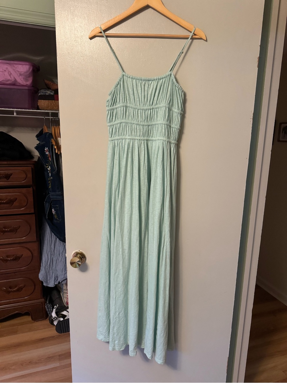American Eagle Outfitters Mint Green Smocked Maxi Dress
